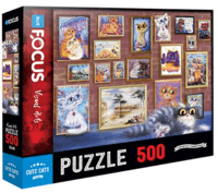 500 Parça Puzzle - Cute Cats Sevimli Kediler Blue Focus