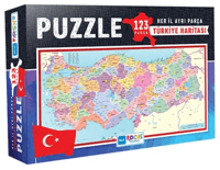 Türkiye Haritası Kutulu 123 Parça Puzzle Her İl Ayrı Parça Blue Focus