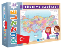 Türkiye Haritası Kutulu 100 Parça Puzzle Blue Focus
