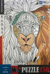150 Parça Coloring Puzzle Lion - Aslan