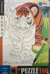 100 Parça - Coloring Puzzle Tiger - Kaplan