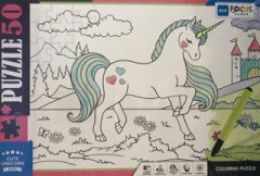 50 Parça Coloring Puzzle Cute Unicorn - Sevimli Tek Boynuzlu At