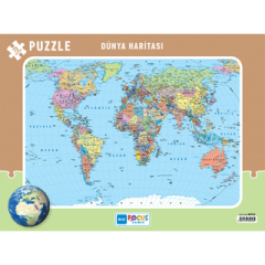 72 Parça Dünya Haritası Frame Puzzle