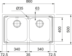 FRANKE - ÇELİK EVİYE LOGİCALİNE - TEZGAH ÜSTÜ LLX 620