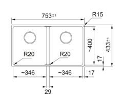 FRANKE - ÇELİK EVİYE MARİS - TEZGAH ALTI MRG 120-35-35 BİANCO