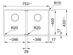 FRANKE - ÇELİK EVİYE MARİS - TEZGAH ALTI MRG 120-35-35 SAHARA