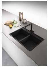 FRANKE - GRANİT EVİYE MARİS - TEZGAH ÜSTÜ MRG 620-35-35 MATT BLACK