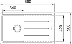 FRANKE -  GRANİT EVİYE BASİS - TEZGAH ÜSTÜ BFG 611-86 STONE GREY