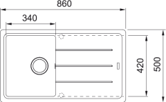 FRANKE -  GRANİT EVİYE BASİS - TEZGAH ÜSTÜ BFG 611-86 SLATE GREY