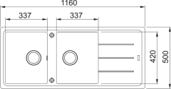 FRANKE - GRANİT EVİYE BASİS - TEZGAH ÜSTÜ BFG 621 BİANCO