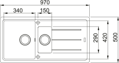 FRANKE -  GRANİT EVİYE BASİS - TEZGAH ÜSTÜ BFG 651 OYSTER