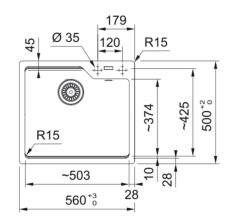 FRANKE -  GRANİT EVİYE URBAN - TEZGAH ÜSTÜ UBG 610-56 SLATE GREY