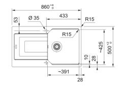 FRANKE - GRANİT EVİYE URBAN - TEZGAH ÜSTÜ UBG 611-86 BİANCO