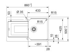 FRANKE - GRANİT EVİYE URBAN - TEZGAH ÜSTÜ UBG 611-86 OYSTER