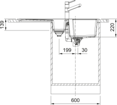 FRANKE - GRANİT EVİYE URBAN -  TEZGAH ÜSTÜ UBG 651-100 NERO