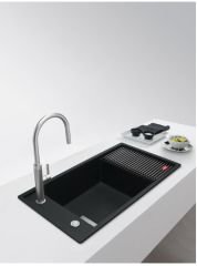 FRANKE - GRANİT EVİYE  FRESNO - TEZGAH ÜSTÜ FSG 611-88 NERO