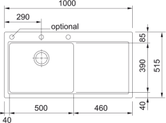 FRANKE - GRANİT EVİYE MYTHOS - TEZGAH ÜSTÜ MTG 611-100 SAĞ STONE GREY