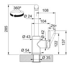 FRANKE - LİNA L DOCCİA KROM BATARYA