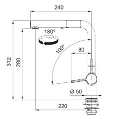 FRANKE - ACTİVE PLUS METALİC DOCCİA - MATT WHİTE