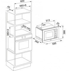 FRANKE SMART FSM 45 MW XS INOX + NERO 45 CM KOMBİ MİKRODALGA FIRIN