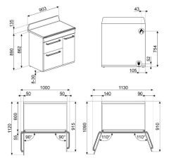 SMEG  - TR93P - VICTORIA - KREM - 90 CM - KUZİNE