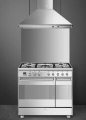 SMEG - SCB92MX8 - KLASiK SERİ- ÇELİK - 90 CM KUZİNE