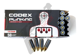 CODEX PLINKING LUGER 9X19 (FMJ-115 GRN) TABANCA FİŞEĞİ