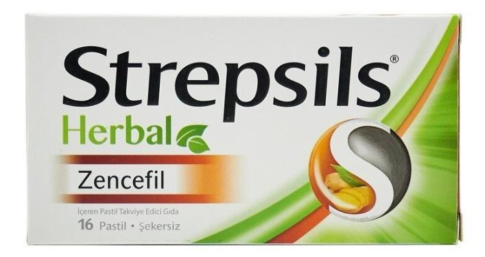 Strepsils Herbal Zencefil 16 Pastil | Şekersiz