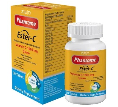 Phantome Ester-C Vitamin C 1000mg Çinko 30 Tablet