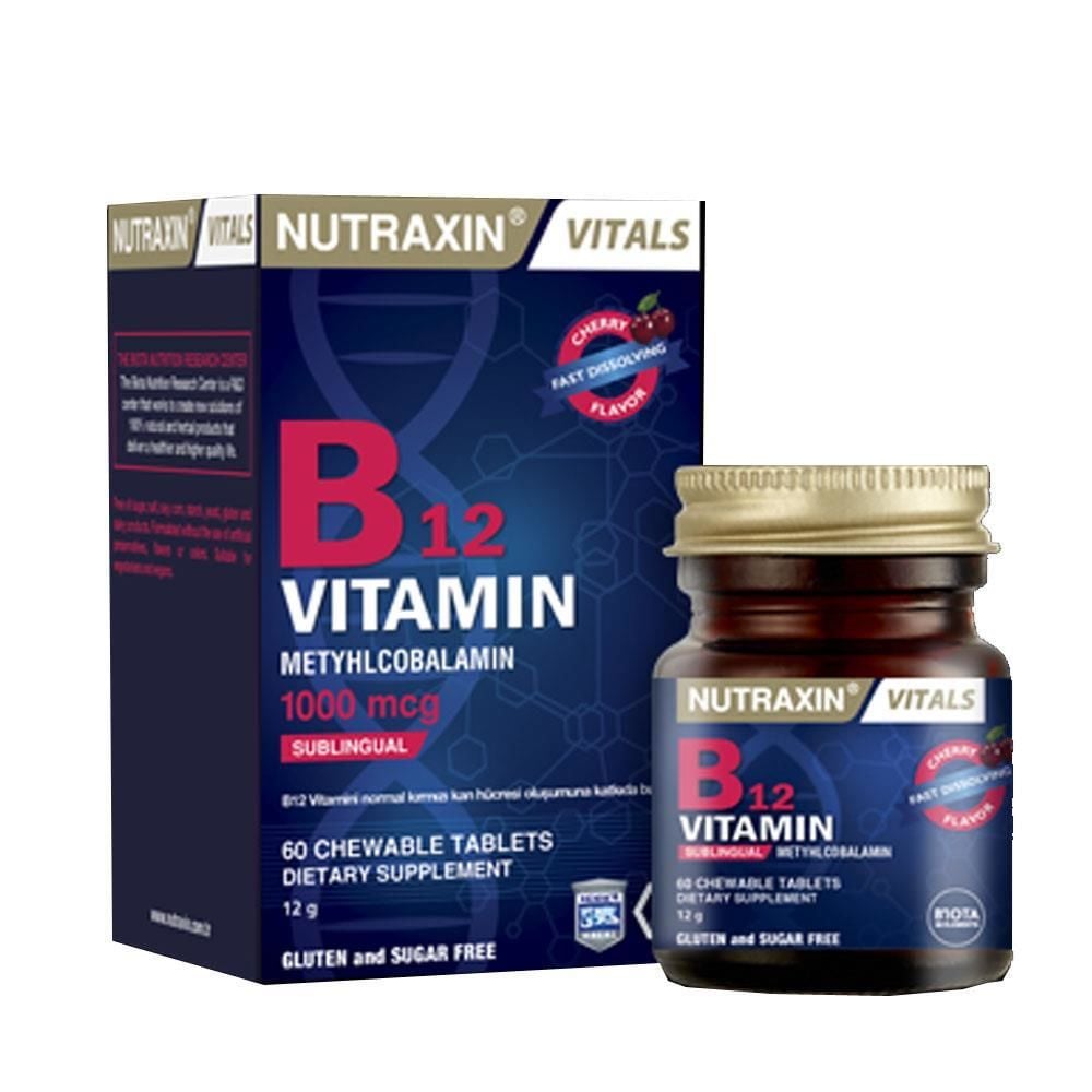 Nutraxin B12 Vitamin 1000mcg Sublingual 60 Tablet
