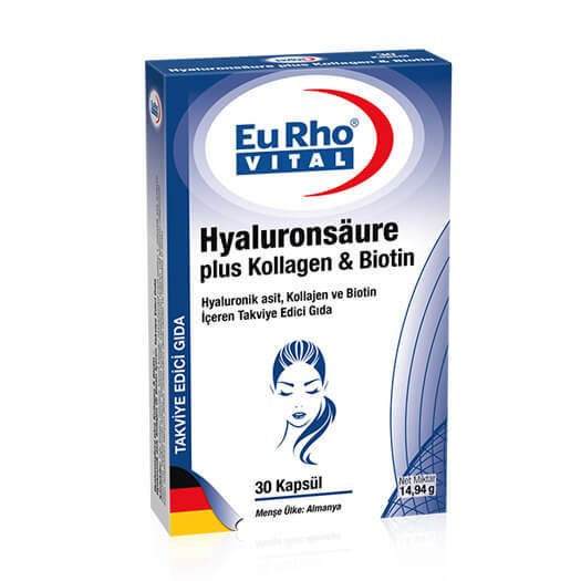 Eurho Vital Hyaluronsaure Plus Kollagen Biotin 30 Kapsül