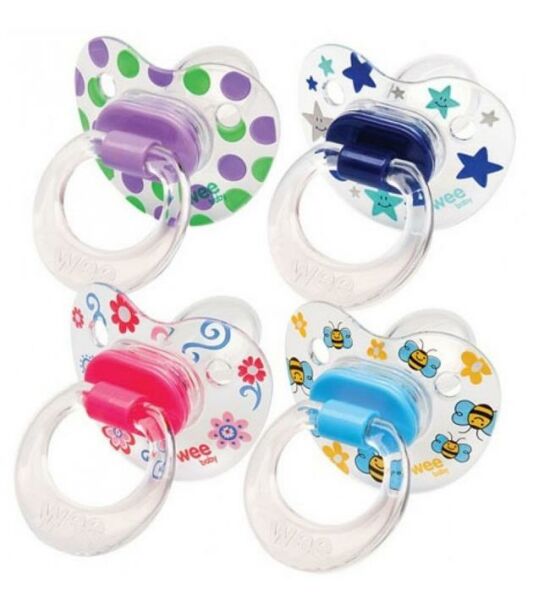 Wee Baby Şeffaf Desenli Damaklı Emzik No: 1 (Kod:837)