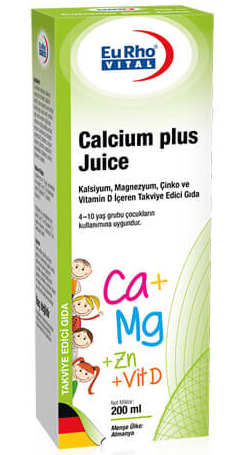 Eurho Vital Calcium Plus Juice 200ml | Kalsiyum Şurup