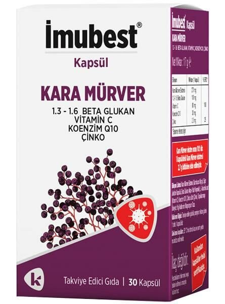 İmubest Kara Mürver Beta Glukan Vitamin C 30 Kapsül