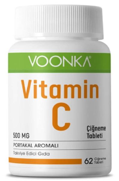 Voonka Vitamin C Çiğneme 60 Tablet | Portakal Aromalı