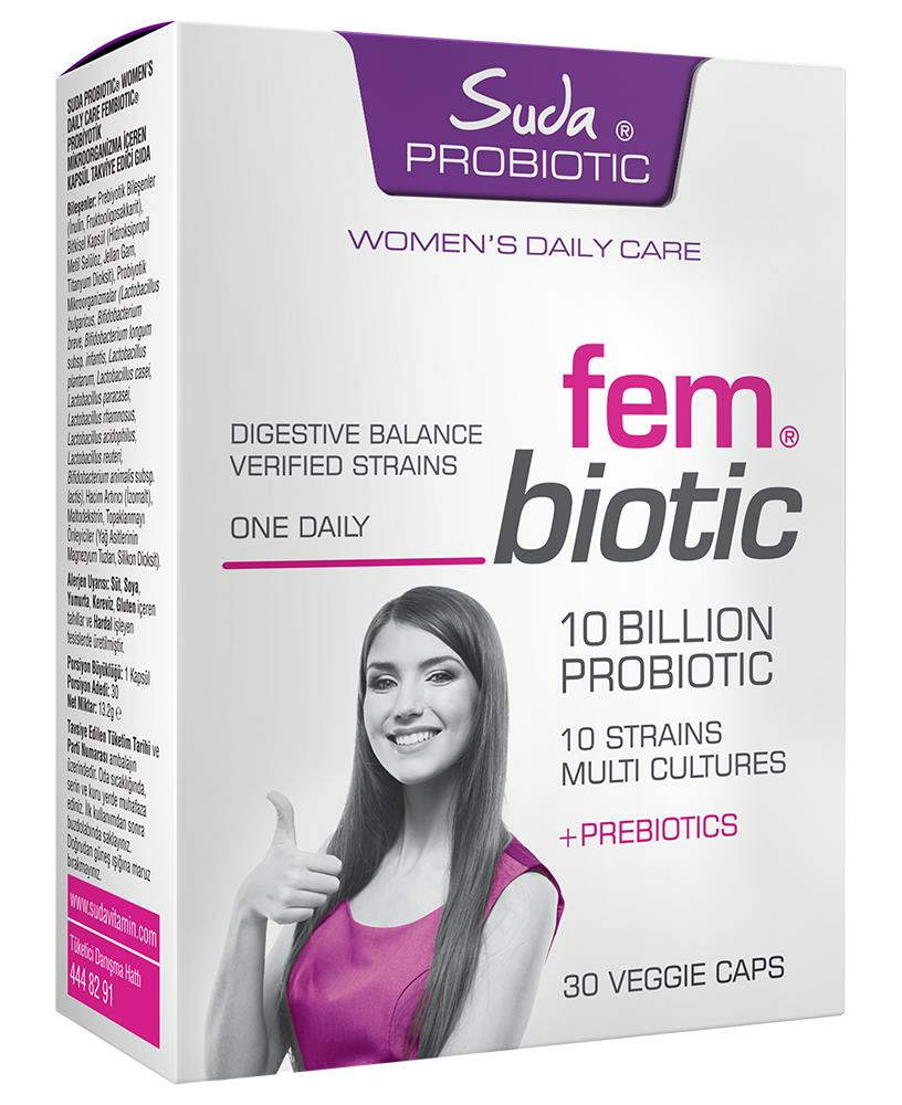 Suda Probiotic Fem Biotic Probiyotik Prebiyotik 30 Kapsül