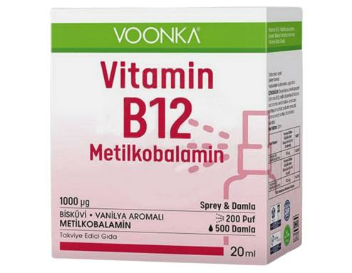 Voonka Vitamin B12 Metilkobalamin Sprey & Damla 20ml