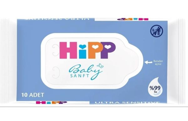 Hipp Babysanft Ultra Sensitive Yenıdogan Temızlık ve Bakım Mendılı |10 adet  |Islak Mendil