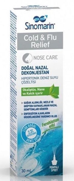 Sinomarin Cold Flu Relief Burun Spreyi 30ml