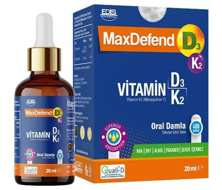 MaxDefend D3 K2 Oral Damla 20ml