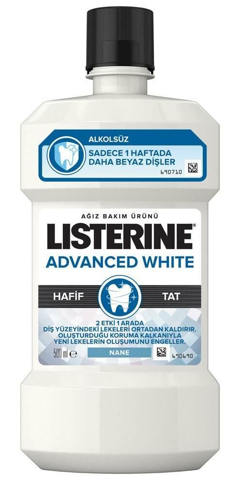 Listerine Advanced White Hafif Tat 500ml | Beyazlatıcı Ağız Gargara