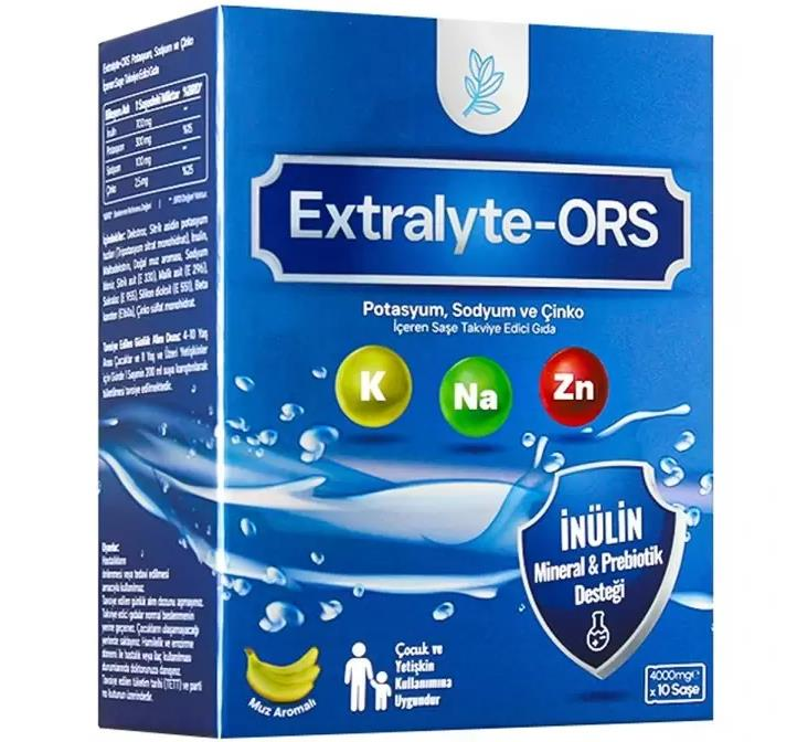 Extralyte-Ors Potasyum Sodyum Çinko 10 Saşe