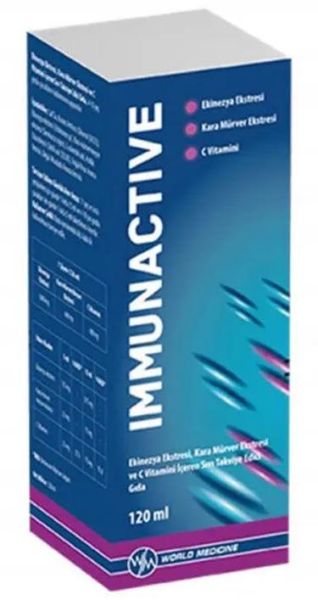 Immunactive Şurup Sıvı Takviye Edici Gıda 120 ml | Ekinezya ve Kara Mürver Ekstresi