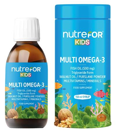 Nutrefor Kids Multi Omega-3 500mg 150ml | Karışık Meyve Aromalı Balık Yağı