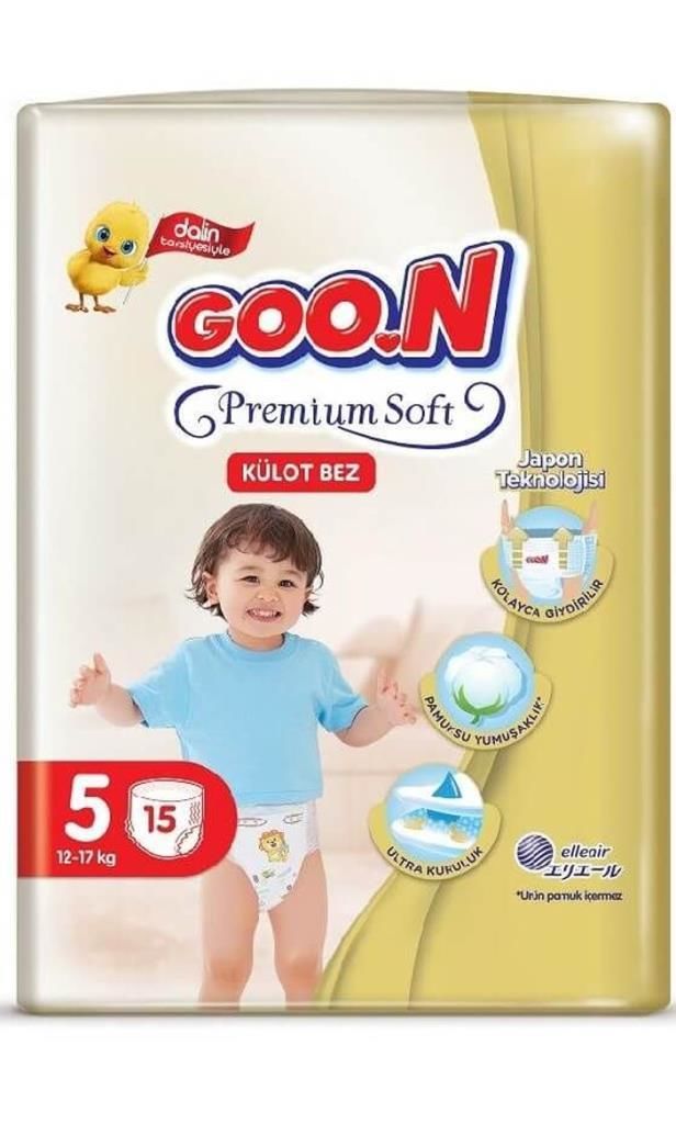 Goon Premium Soft Külot Bebek Bezi (5 Beden) 12-17 Kg | 15 Adet