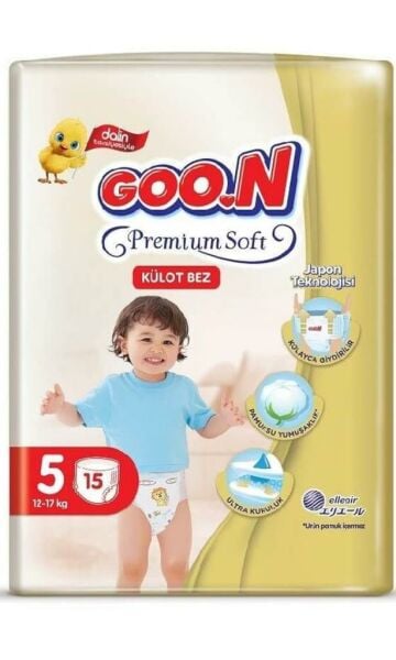 Goon Premium Soft Külot Bebek Bezi (5 Beden) 12-17 Kg | 15 Adet