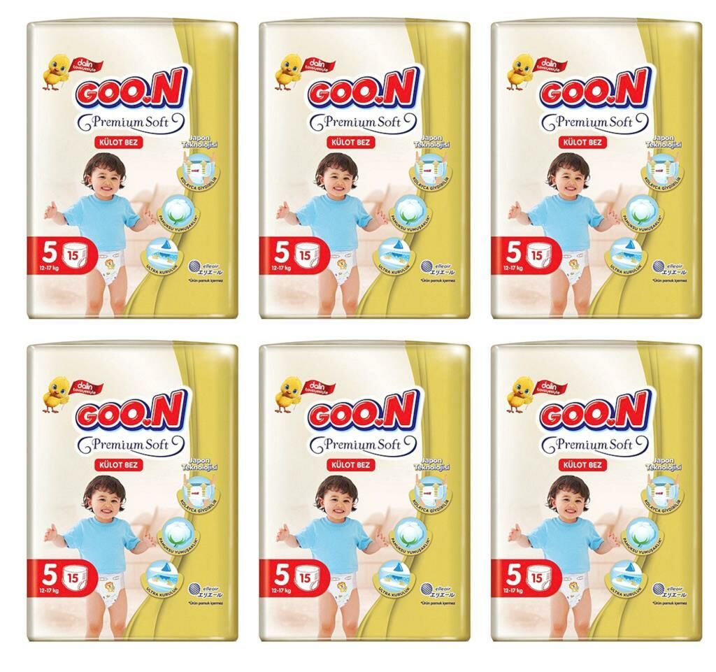 Goon Premium Soft Külot Bebek Bezi (5 Beden) 12-17 Kg | 15x6 Paket