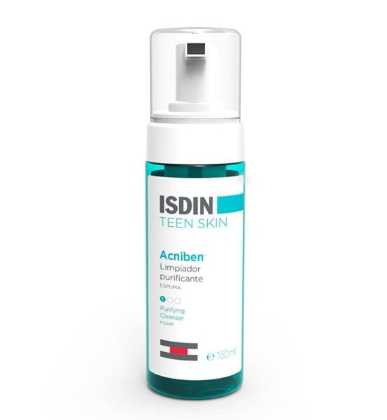 ISDIN Teen Skin Acniben Purifying Foam Cleanser 150 ml | Akneye Eğilimli Yağlı Ciltler İçin Köpük Temizleme Jeli