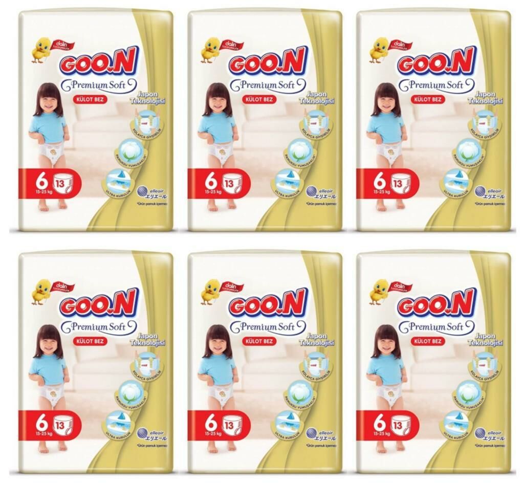 Goon Premium Soft Külot Bebek Bezi (6 Beden) 15-25 Kg | 13x6 Paket
