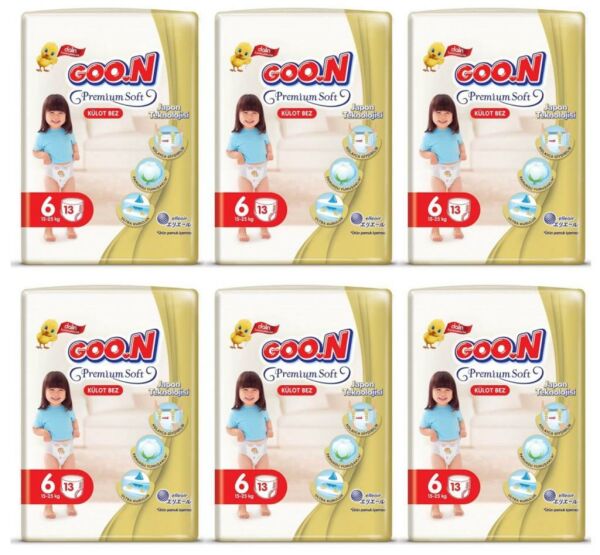 Goon Premium Soft Külot Bebek Bezi (6 Beden) 15-25 Kg | 13x6 Paket